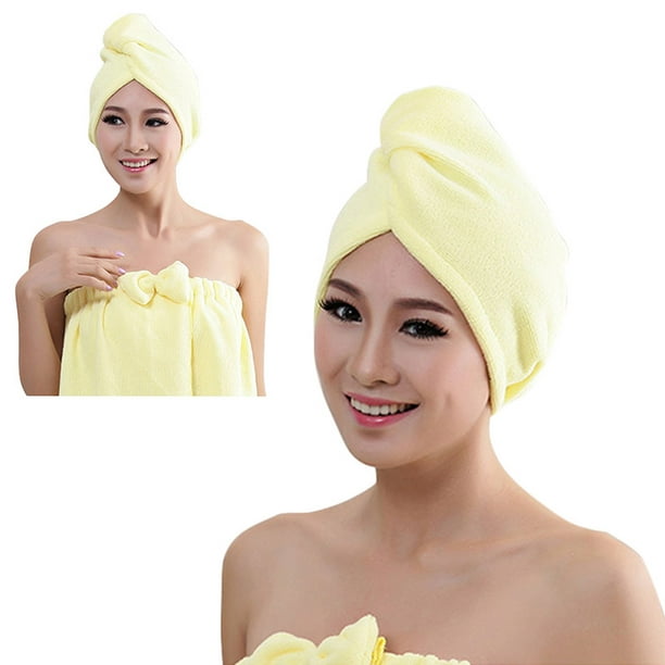 1x Microfiber Bath Towel Quick Dry Hair Magic Turban Wrap Hat Spa Bathing